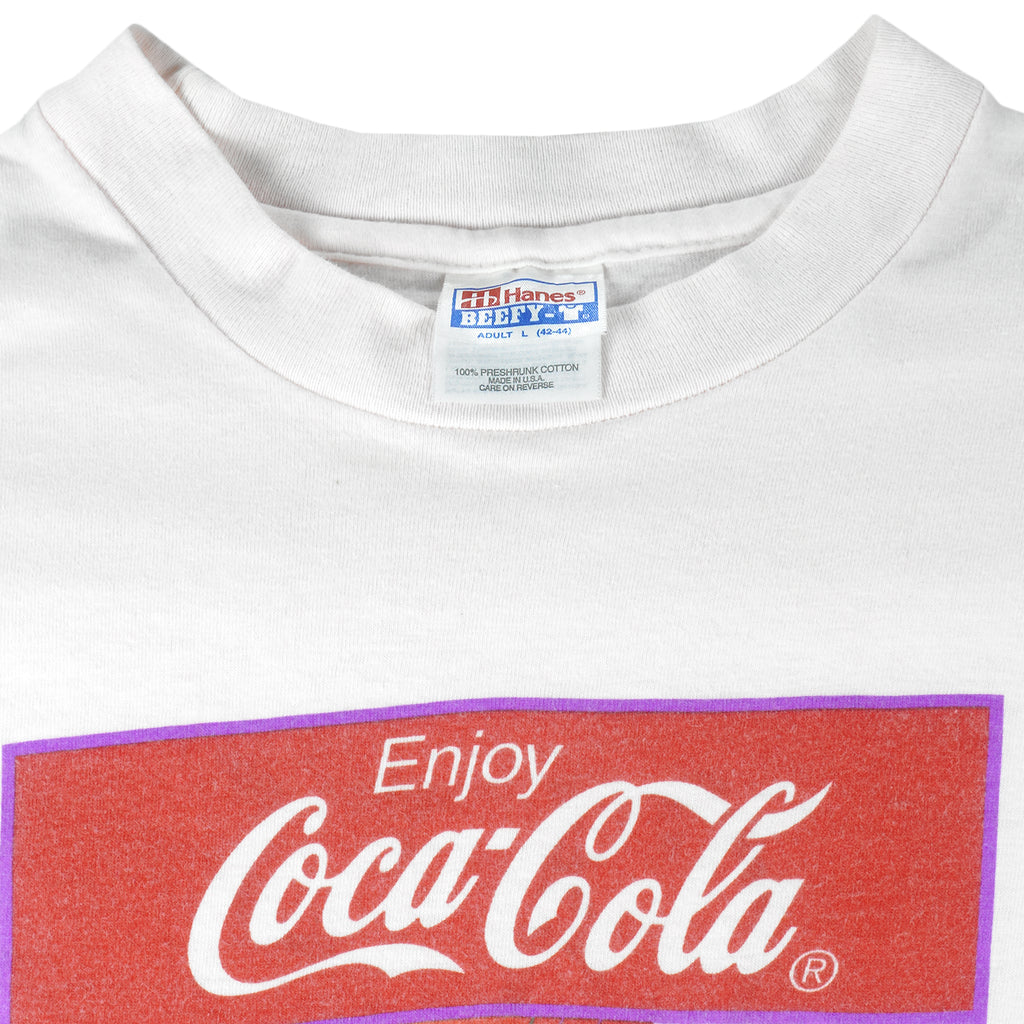 Vintage (Hanes) - Enjoy Coca-Cola T-Shirt 1990s Large Vintage Retro