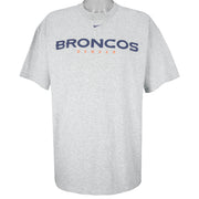 Nike - Grey Denver Broncos T-Shirt 1990s X-Large Vintage Retro Football