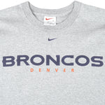 Nike - Grey Denver Broncos T-Shirt 1990s X-Large Vintage Retro Football