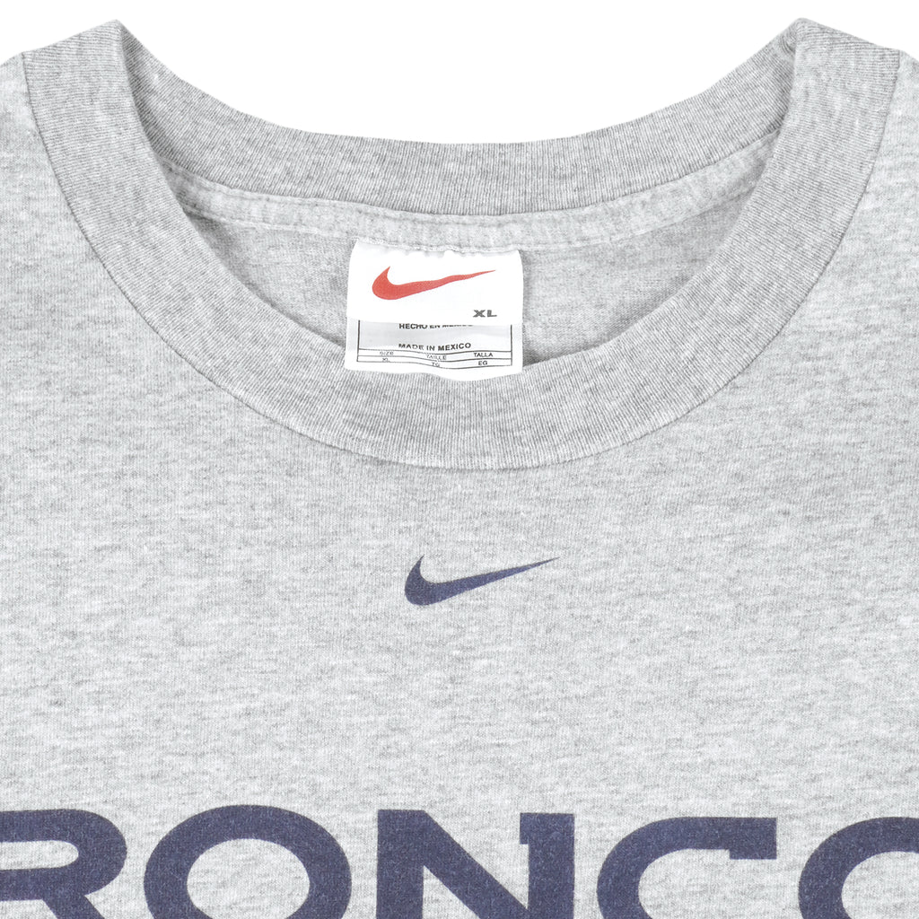 Nike - Grey Denver Broncos T-Shirt 1990s X-Large Vintage Retro Football