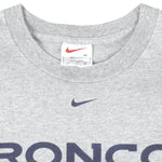 Nike - Grey Denver Broncos T-Shirt 1990s X-Large Vintage Retro Football