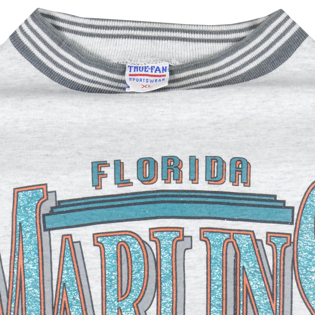MLB (True-Fan) - Florida Marlins T-Shirt 1993 X-Large Vintage Retro Baseball