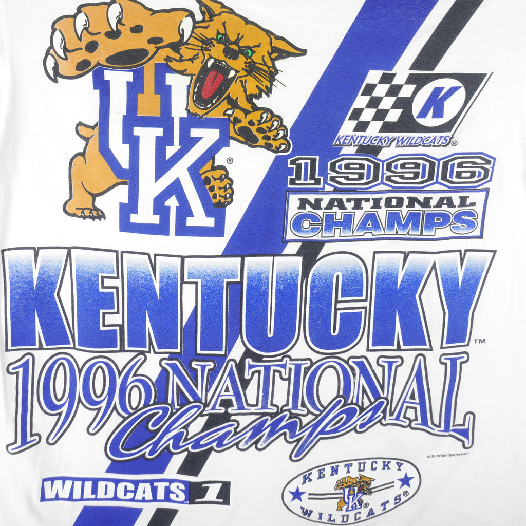 NCAA - Kentucky Wildcats National Champs T-Shirt 1996 Large Vintage Retro College