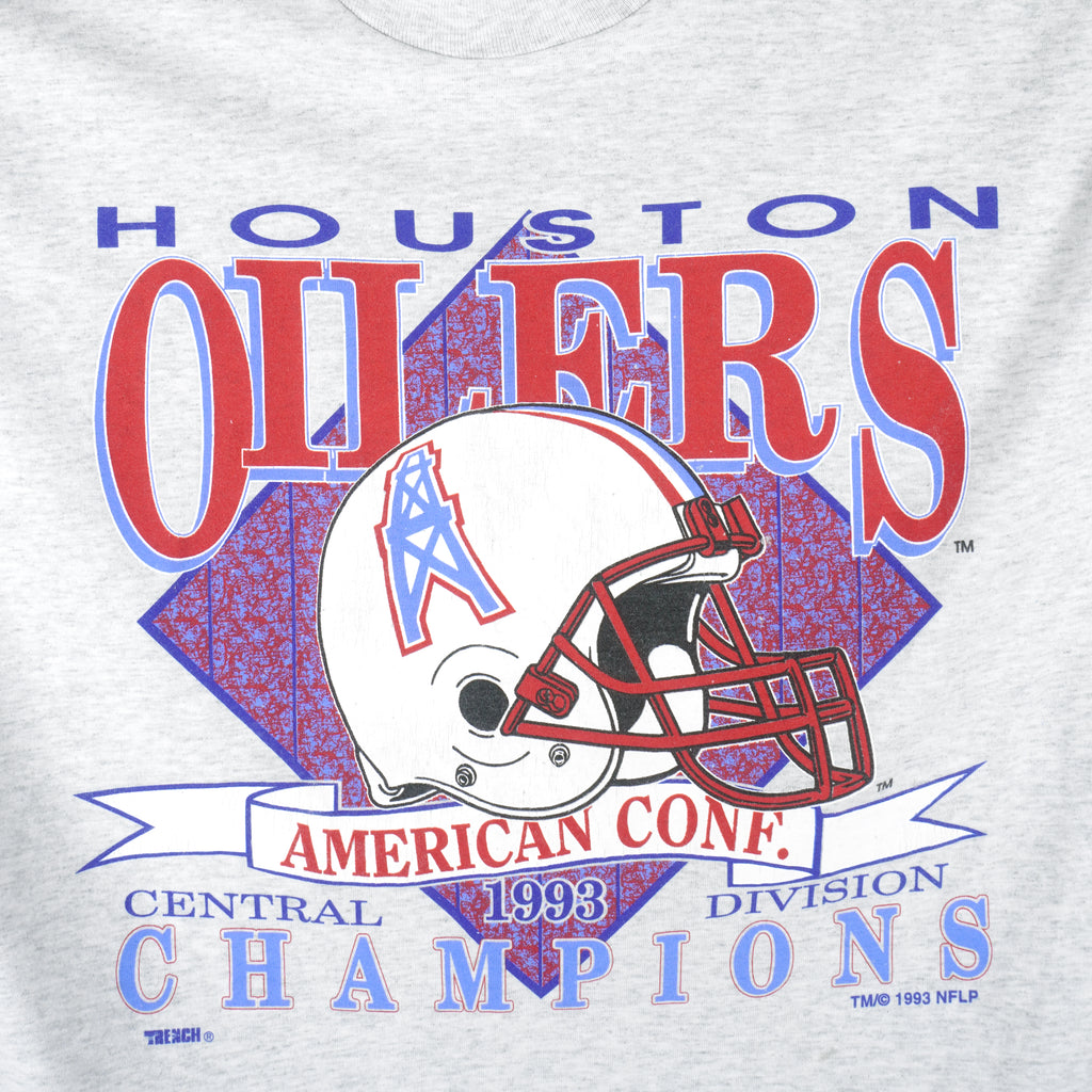NFL - Houston Oilers, Central Division Champions T-Shirt 1993 X-Large Vintage Retro Football