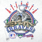 MLB (Fan) - Atlanta Braves big Logo T-Shirt 1992 Medium Vintage Retro Baseball