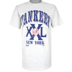 MLB (Salem) - Grey New York Yankees T-Shirt 1990 Medium Vintage Retro Baseball