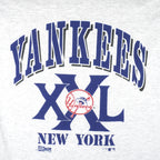 MLB (Salem) - Grey New York Yankees T-Shirt 1990 Medium Vintage Retro Baseball