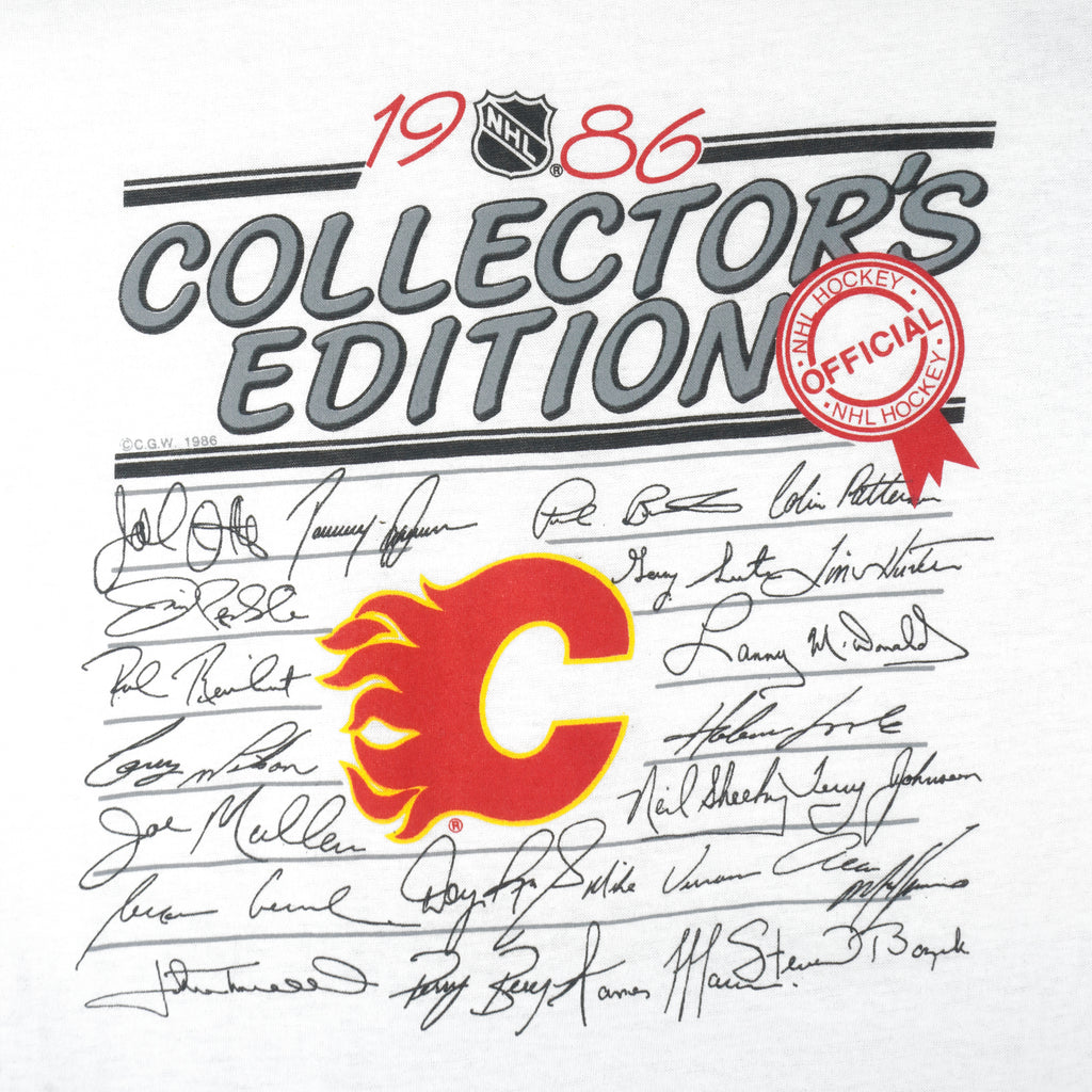 NHL (CGW) - Calgary Flames Collectors Edition T-Shirt 1986 Medium Vintage Retro Hockey