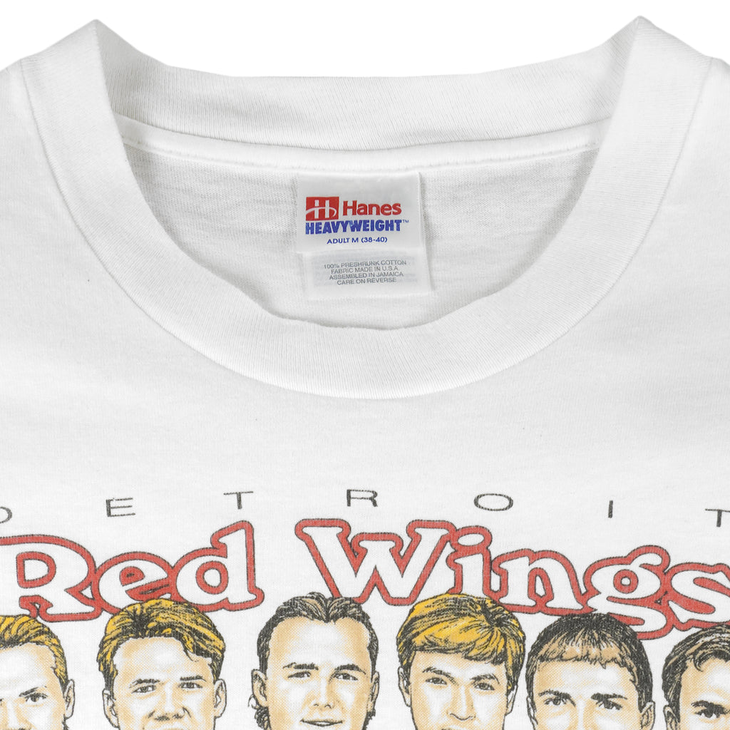 NHL - Red Wings Stanley Cup Champions Caricature T-Shirt 1997 Medium Vintage Retro Hockey