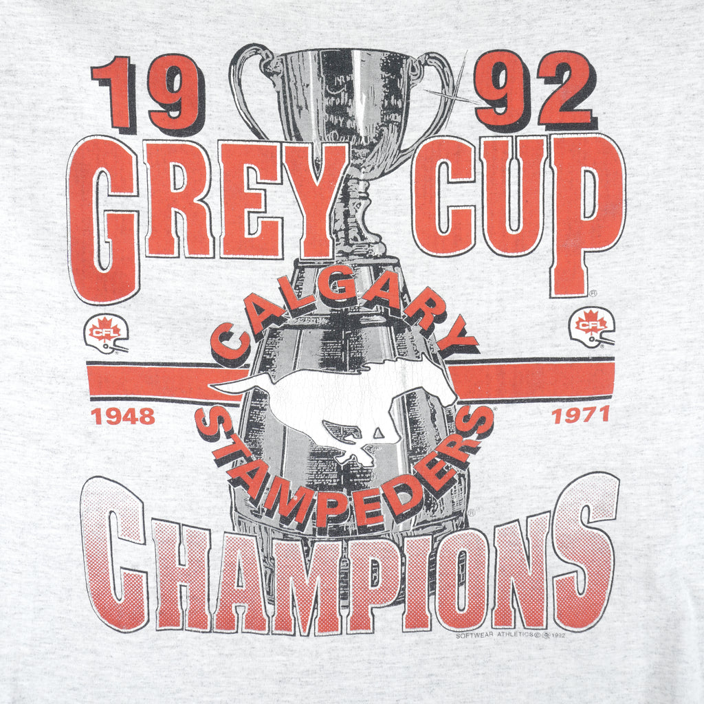 Vintage - Calgary Stampeders Grey Cup Champions T-Shirt 1992 Large Vintage Retro Football