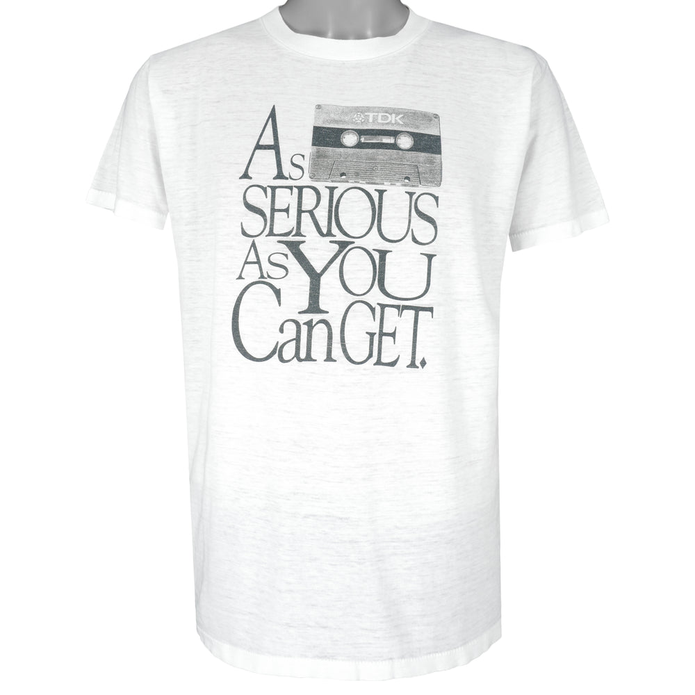 Vintage - TDK As Serious As You Can Get T-Shirt 1990s Large Vintage Retro