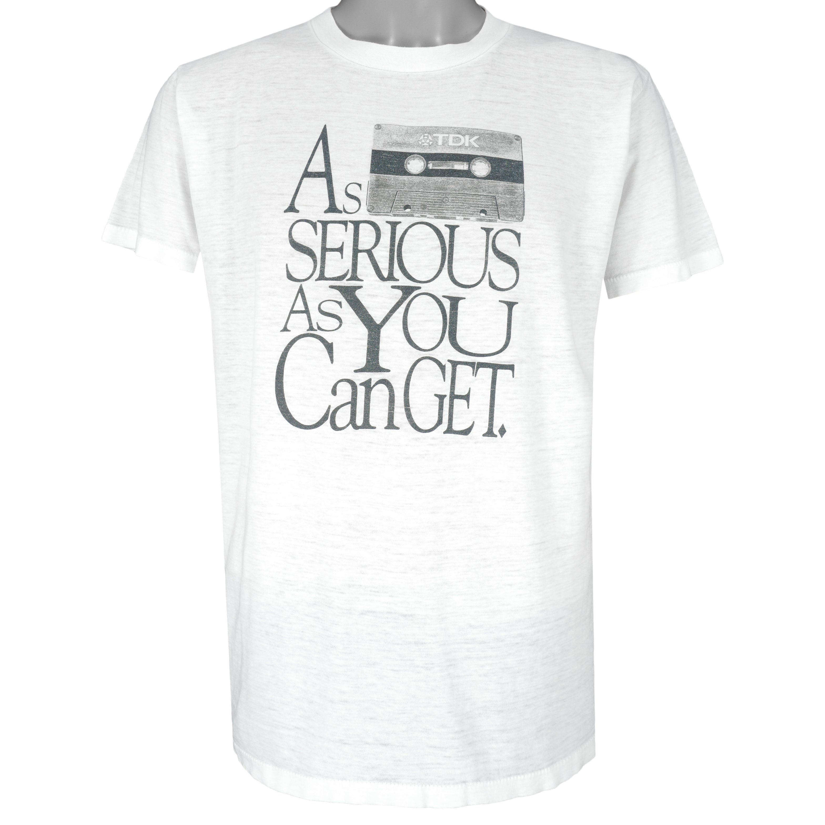 Vintage - TDK As Serious As You Can Get T-Shirt 1990s Large Vintage Retro