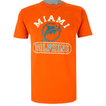 Champion - Orange Miami Dolphins T-Shirt 1990s Large Vintage Retro Football