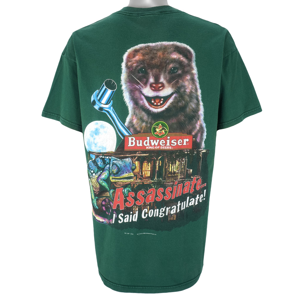 Vintage (Delta) - Green Budweiser T-Shirt 1998 X-Large Vintage Retro