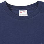 Nike - Blue Classic Embroidered T-Shirt 1990s X-Large Vintage Retro