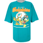 NFL - Miami Dolphins Garfield and Odie T-Shirt 1993 X-Large Vintage Retro Football