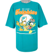 NFL - Miami Dolphins Garfield and Odie T-Shirt 1993 X-Large Vintage Retro Football