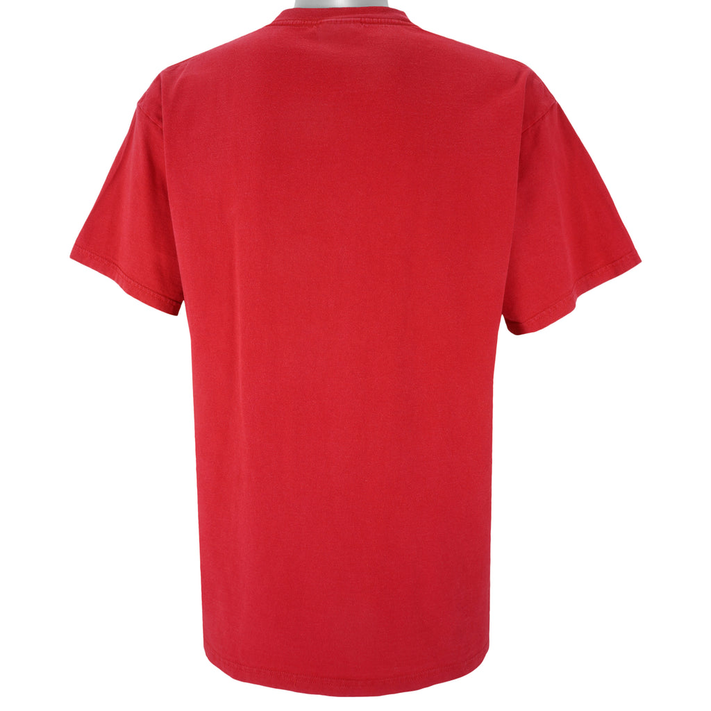 Nike - Red Just Do It T-Shirt 1990s Large Vintage Retro