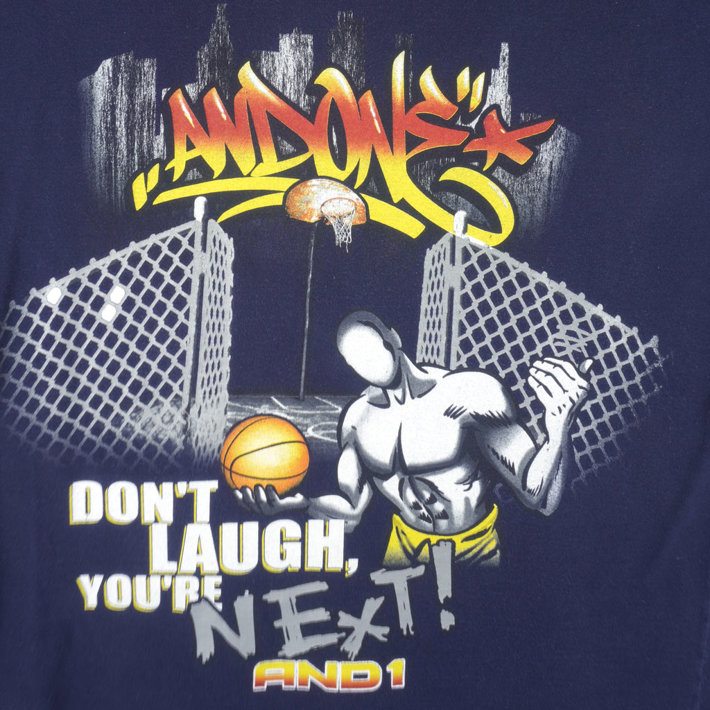 Vintage (And 1) - Dont Laugh, Youre Next Basketball T-Shirt 1990s Large Vintage Retro Basketball