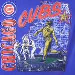MLB (Nutmeg) - Chicago Cubs Stadium Map T-Shirt 1991 Large Vintage Retro Baseball
