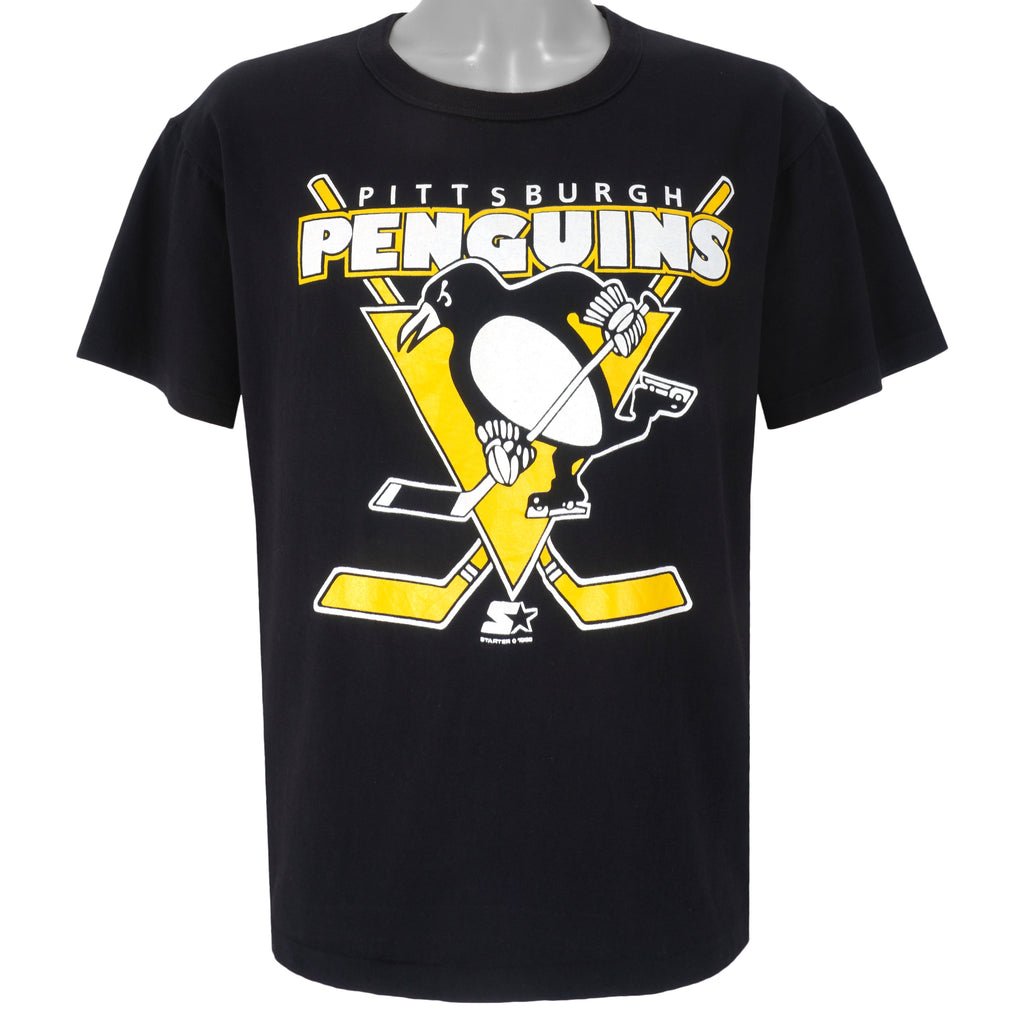 Starter - Pittsburgh Penguins Big Logo T-Shirt 1990s X-Large Vintage Retro Hockey