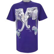 Vintage (Hanes) - Africa - Asia Elephants T-Shirt 1990s Large Vintage Retro