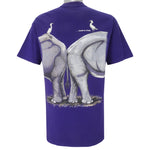 Vintage (Hanes) - Africa - Asia Elephants T-Shirt 1990s Large Vintage Retro