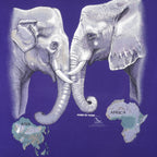 Vintage (Hanes) - Africa - Asia Elephants T-Shirt 1990s Large Vintage Retro