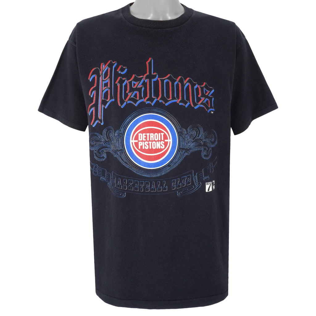 NBA (Tultex) - Black Detroit Pistons T-Shirt 1990s X-Large Vintage Retro Basketball