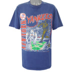 MLB (Nutmeg) - Blue New York Yankees T-Shirt 1991 X-Large Vintage Retro Baseball