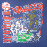MLB (Nutmeg) - Blue New York Yankees T-Shirt 1991 X-Large Vintage Retro Baseball