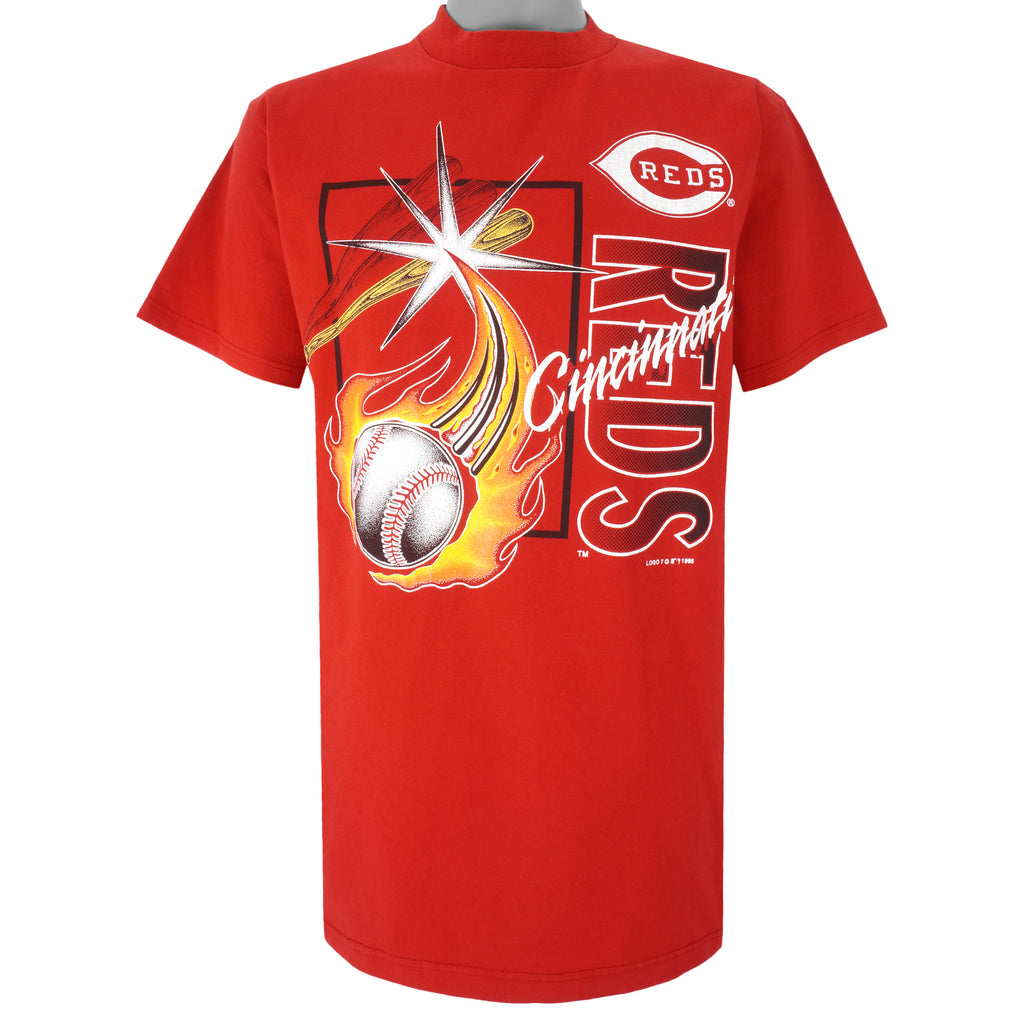 MLB (Tultex) - Cincinnati Reds T-Shirt 1995 Large Vintage Retro Baseball