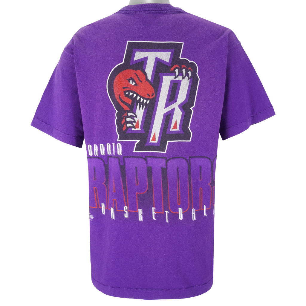 NBA (Salem) - Toronto Raptors Big Logo T-Shirt 1990s Large Vintage Retro Basketball