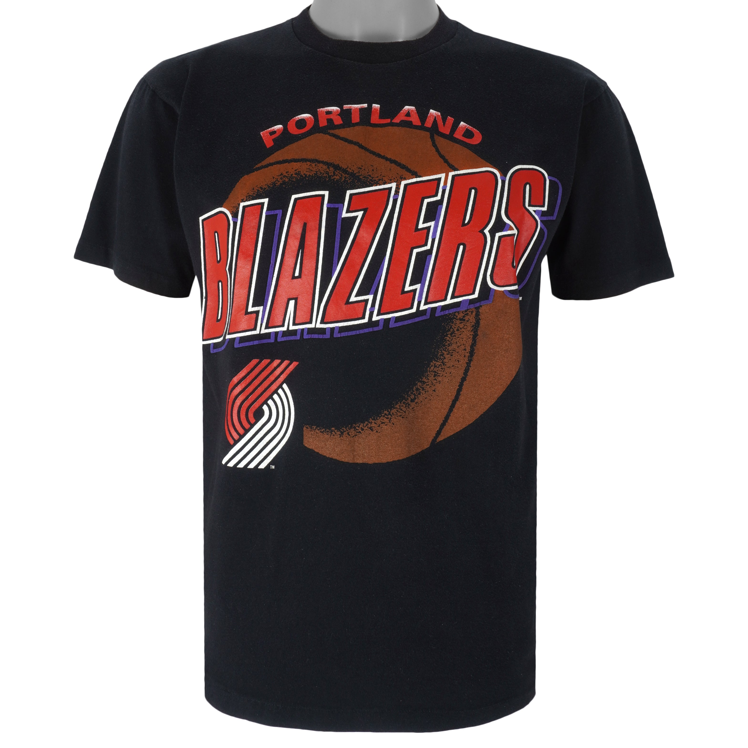 NBA - Portland Trail Blazers Big Logo T-Shirt 1990s Medium Vintage Retro Basketball