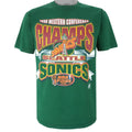 NBA (Oneita) - Seattle SuperSonics Western Conference Champs T-Shirt 1996 Large Vintage Retro Basketball