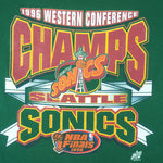 NBA (Oneita) - Seattle SuperSonics Western Conference Champs T-Shirt 1996 Large Vintage Retro Basketball