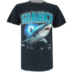 NHL (Salem) - Black San Jose Sharks T-Shirt 1991 Medium Vintage Retro Hockey