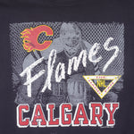 NHL (Waves) - Calgary Flames Die Hard Fan T-Shirt 1990 Large Vintage Retro Hockey