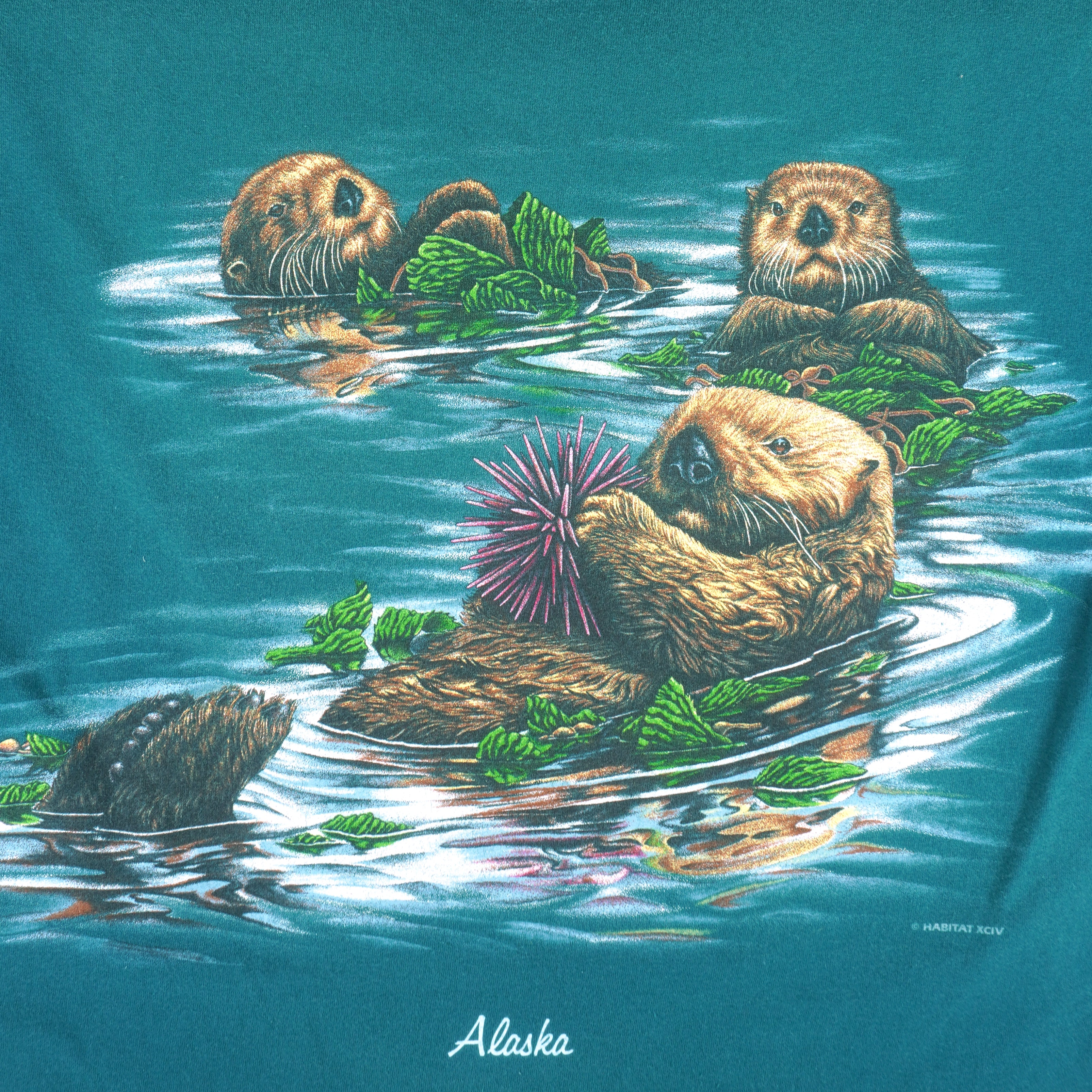 Vintage des années 90, faune de l'Alaska, orque, loup, aigle, ours, 2XL Vintage des années 90, faune de l'Alaska, orque, loup, aigle, ours, 2XL