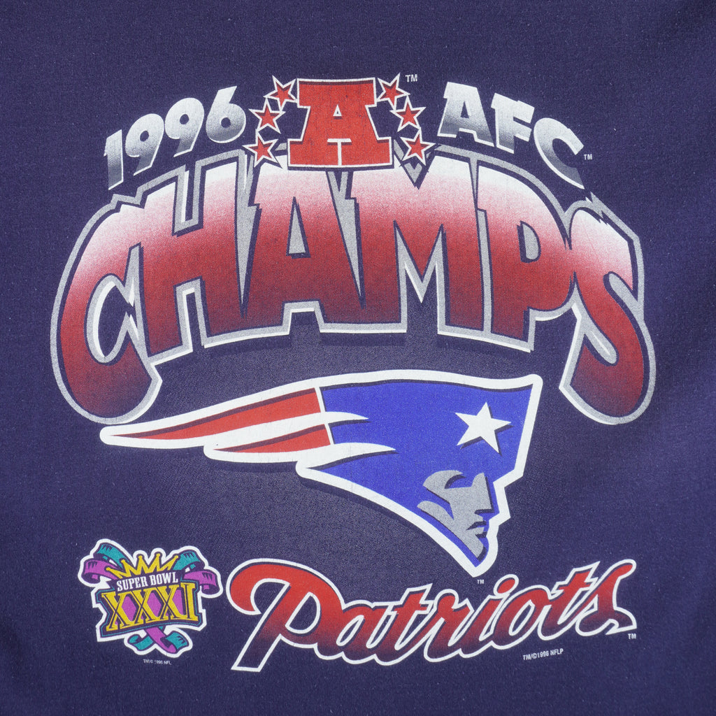 NFL (Pro Player) - New England Patriots, AFC Champs T-Shirt 1996 X-Large Vintage Retro Football