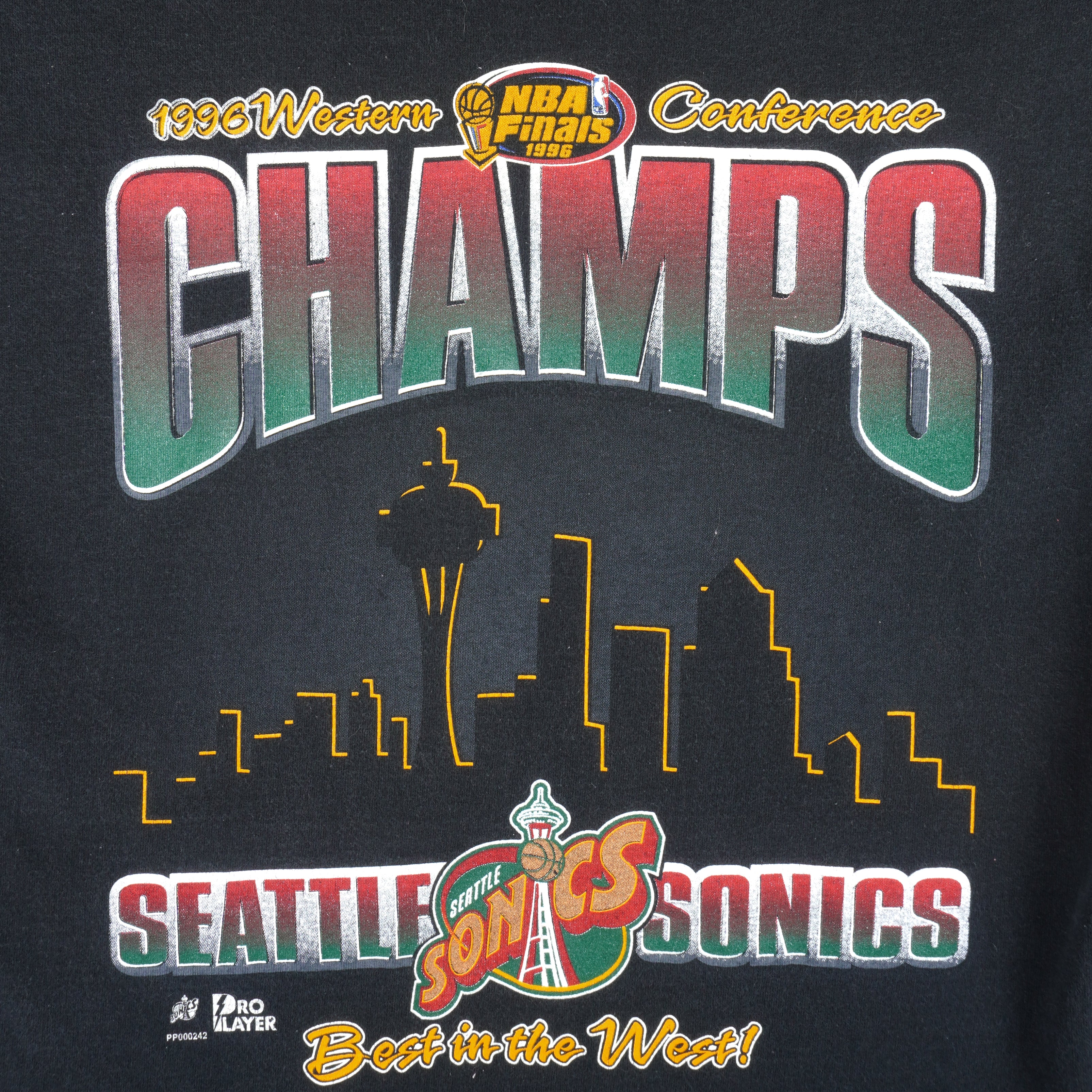 Lee Sport T Shirt Sz XL Seattle Supersonics 1994 Gray