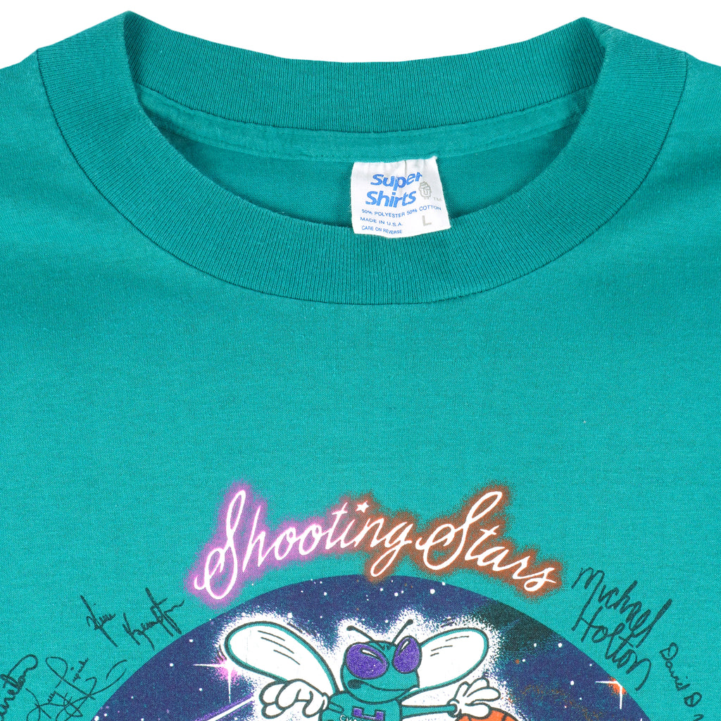 NBA - Charlotte Hornets Shooting Stars T-Shirt 1990s Large Vintage Retro Basketball