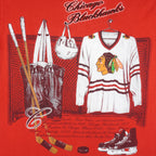 NHL (Nutmeg) - Chicago Blackhawks Embroidered T-Shirt 1990s Large Vintage Retro Hockey