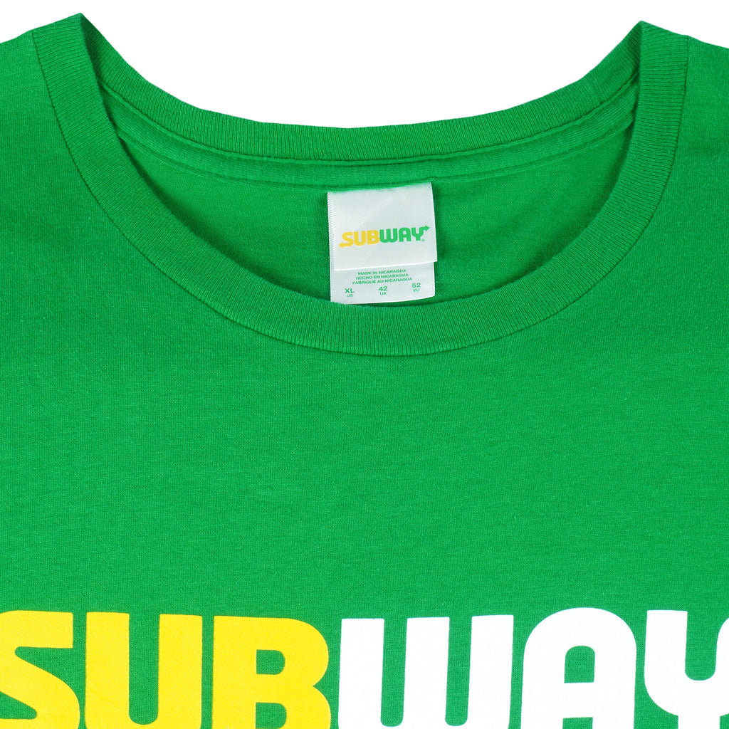 Vintage - Green Subway T-Shirt 1990s X-Large Vintage Retro