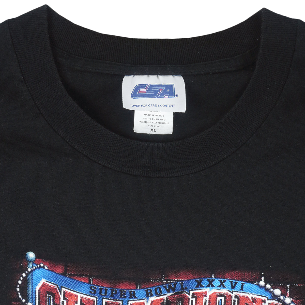 NFL (CSA) - New England Patriots, Super Bowl Champions Ring T-Shirt 2002 X-Large Vintage Retro Football