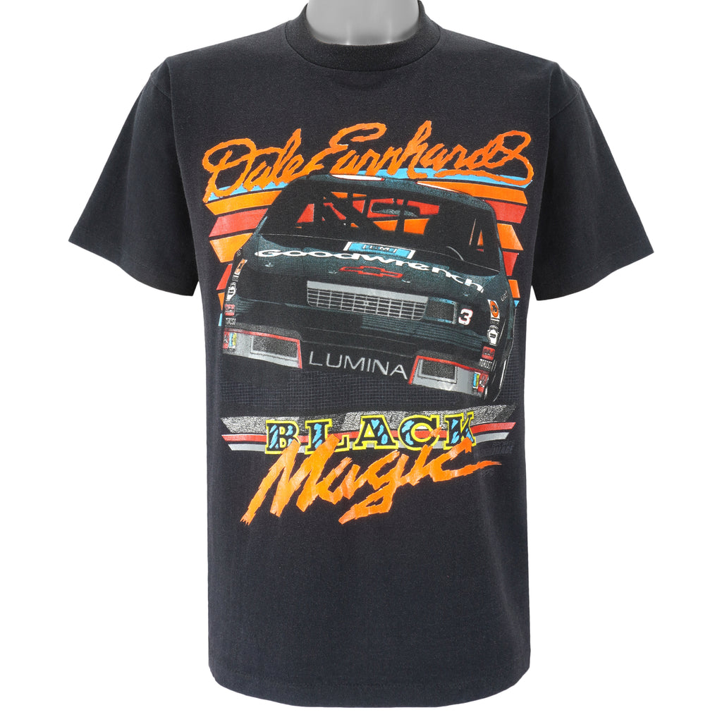 NASCAR - Dale Earnhardt Black Magic T-Shirt 1990s Large Vintage Retro