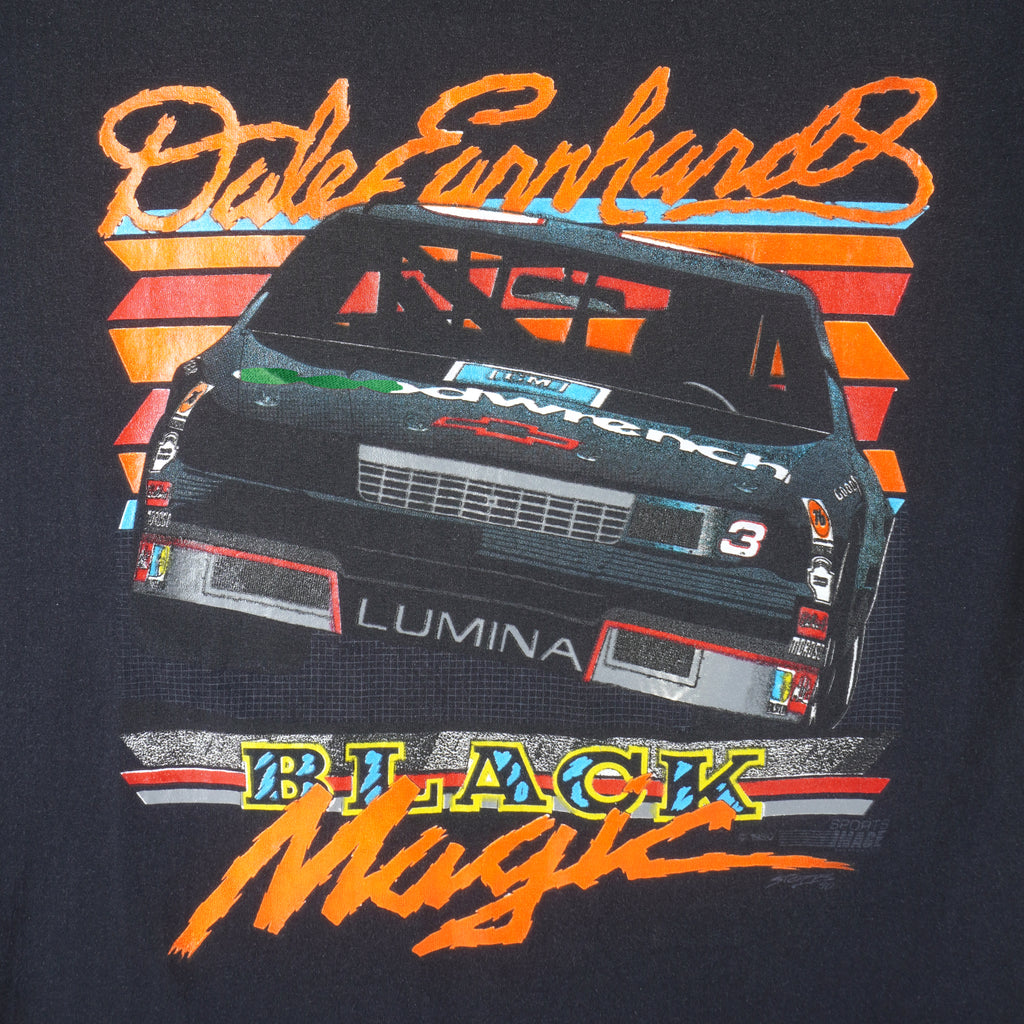 NASCAR - Dale Earnhardt Black Magic T-Shirt 1990s Large Vintage Retro