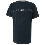Tommy Hilfiger - Black Classic T-Shirt Large Vintage Retro