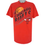 NBA (Pro Player) - Red Chicago Bulls Big Logo T-Shirt 1990s Large