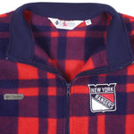 NHL (Columbia) - New York Rangers Plaid Sweatshirt 1990s Large Vintage Retro Hockey